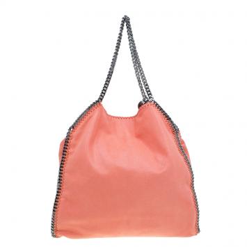 Pre Owned Stella McCartney Orange Faux Leather Falabella Tote