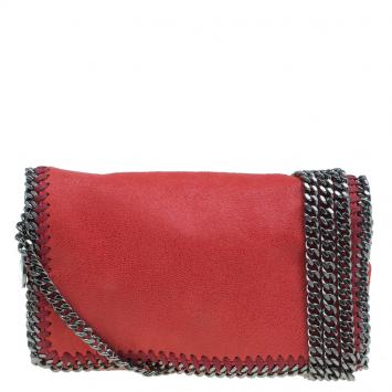 Pre Owned Stella McCartney Red Faux Leather Falabella Crossbody Bag