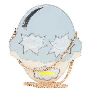 Pre Owned Stella McCartney Powder Blue/Yellow Faux Leather Superstellaheros Crossbody Bag
