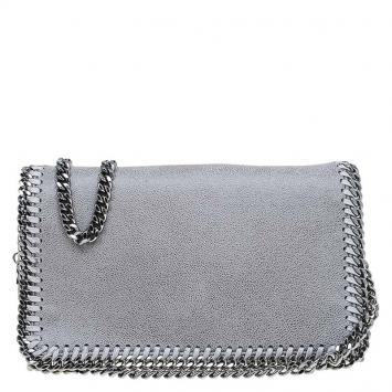 Pre Owned Stella McCartney Grey Faux Leather Falabella Crossbody Bag