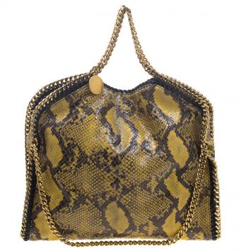 Pre Owned Stella McCartney Yellow Faux Python Small Falabella Tote