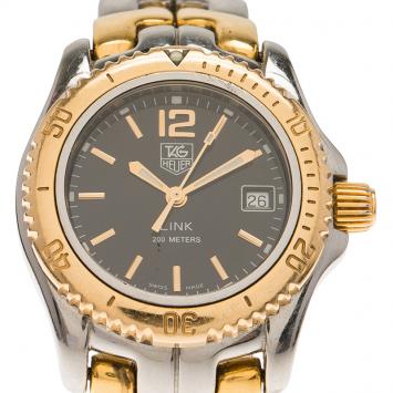 Pre Owned Tag Heuer Black Stainless Steel Link Women's Wristwatch 31MM