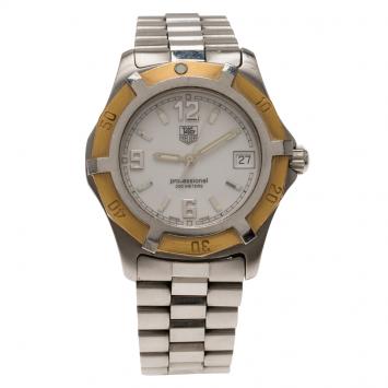 Pre Owned Tag Heuer White Stainless Steel Classic Women's Wristwatch 37MM