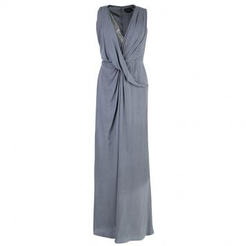 Pre Owned Temperley London Grey Embellished Maxi Dress M