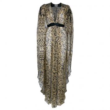 Pre Owned Temperley London Animal Print Chiffon Kaftan L