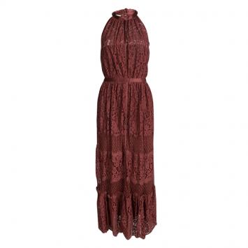 Pre Owned Temperley London Red Floral Lace Tiered Sleeveless Maxi Dress M