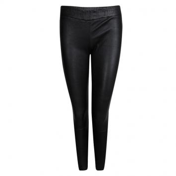 Pre Owned The Row Black Lambskin Leather Paneled Jeggings S