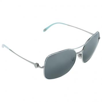 Pre Owned Tiffany & Co. Silver 3037 Aviator Sunglasses