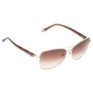 Pre Owned Tiffany & Co. Gold 3036 Aviator Sunglasses
