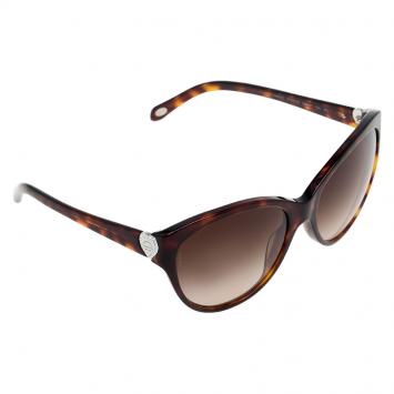 Pre Owned Tiffany & Co. Tortoise Shell 4065-B Round Sunglasses 