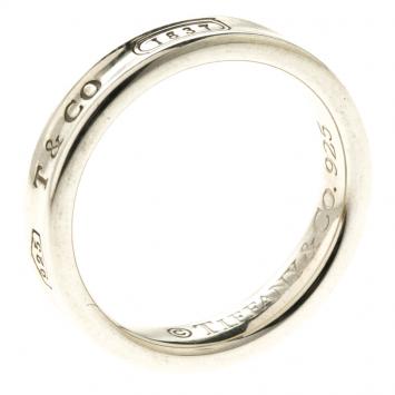 Pre Owned Tiffany & Co.1837 Silver Narrow Band Ring Size 50