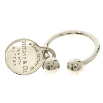 Pre Owned Tiffany & Co. Silver Heart Tag Keyring