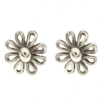 Pre Owned Tiffany & Co. Paloma Picasso Daisy Silver Stud Earrings 
