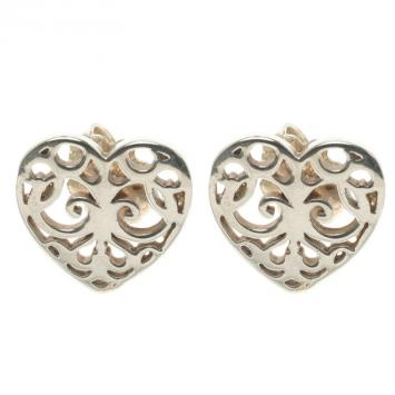 Pre Owned Tiffany & Co. Enchant Heart Silver Stud Earrings