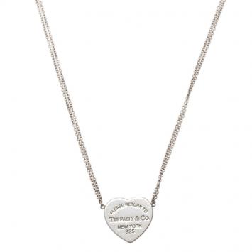 مملوكة مسبقًا Tiffany & Co. Return To Tiffany Silver Heart Pendant Necklace