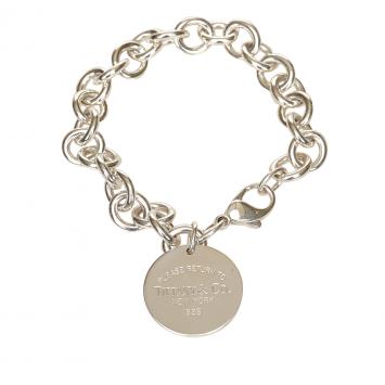 Pre Owned Tiffany & Co. Return to Tiffany Round Tag Charm Bracelet