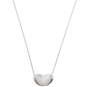 Pre Owned Tiffany & Co. Elsa Peretti Bean Silver Pendant Necklace