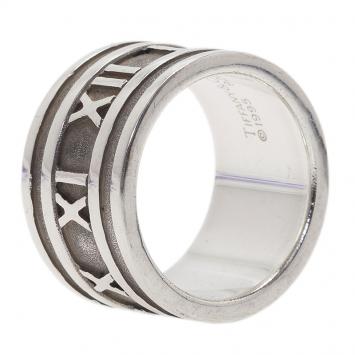 Pre Owned Tiffany & Co. Atlas Silver Band Ring Size 50