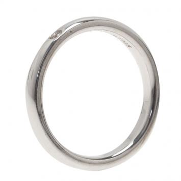 Pre Owned Tiffany & Co. Elsa Peretti Diamond Silver Band Ring Size 50.5