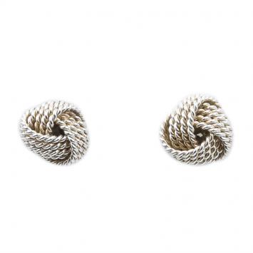 Pre Owned Tiffany & Co. Tiffany Twist Knot Silver Stud Earrings 