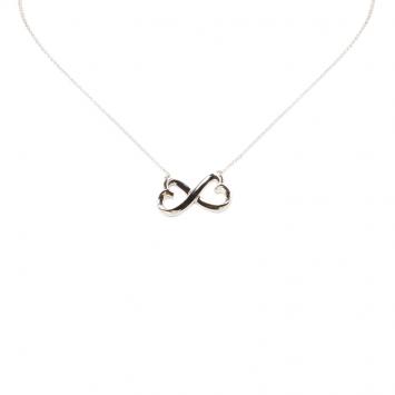 Pre Owned Tiffany & Co. Paloma Picasso Double Loving Heart Silver Pendant Necklace