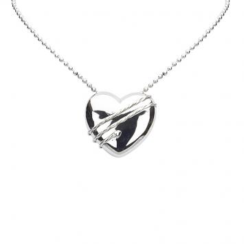Pre Owned Tiffany & Co. Cupid Heart Silver Pendant Necklace