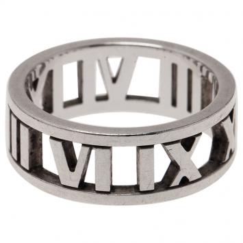 Pre Owned Tiffany & Co. Atlas Silver Open Band Ring Size 51