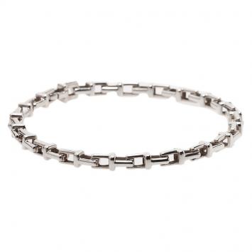 Pre Owned Tiffany & Co. Tiffany T Sterling Silver Narrow Chain Bracelet