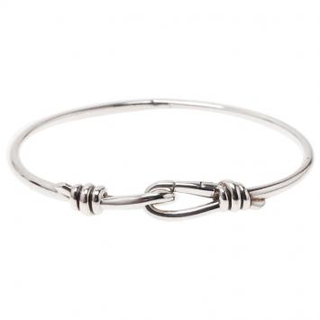 Pre Owned Tiffany & Co. Paloma Picasso Knot Hinged Silver Bracelet