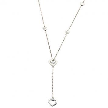 Pre Owned Tiffany & Co. Heart Link Lariat Silver Necklace