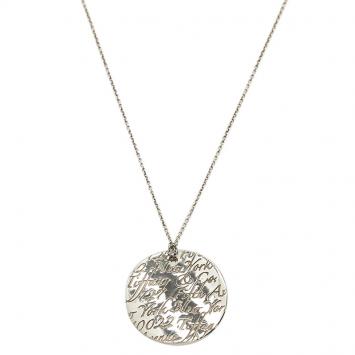 Pre Owned Tiffany & Co. Tiffany Notes Round Silver Pendant Necklace