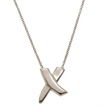 مملوكة مسبقًا Tiffany & Co. Paloma's X Silver Pendant Necklace