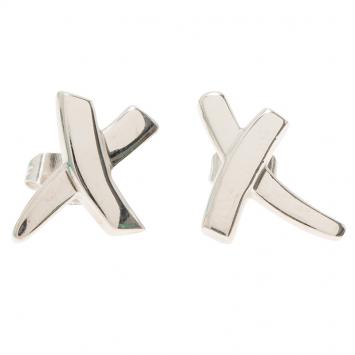 Pre Owned Tiffany & Co. Paloma's X Silver Stud Earrings
