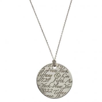 Pre Owned Tiffany & Co. Tiffany Notes Round Silver Pendant Necklace