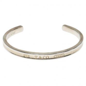 Pre Owned Tiffany & Co. 1837 Narrow Silver Open Cuff Bracelet Size 15CM