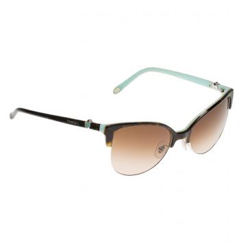 Pre Owned Tiffany & Co. Tortoise Frame Locks Cat Eye Havana Sunglasses