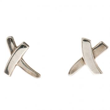 Pre Owned Tiffany & Co. Paloma's X Silver Stud Earrings