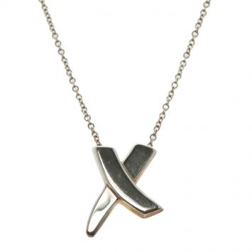 Pre Owned Tiffany & Co. Paloma's X Silver Pendant Necklace