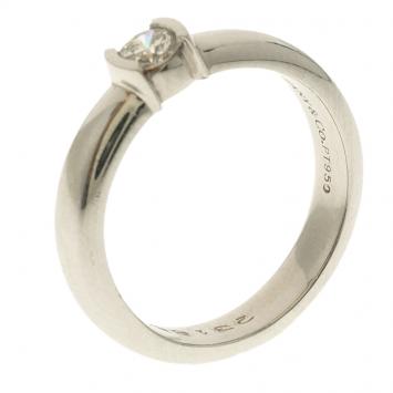 Pre Owned Tiffany & Co. Platinum 0.21 Diamond Solitaire Ring Size 50