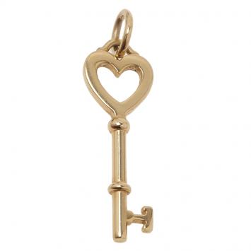 Pre Owned Tiffany & Co. Key Heart Yellow Gold Pendant