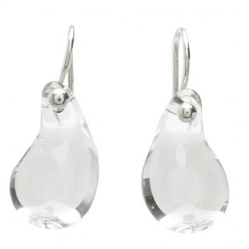 Pre Owned Tiffany & Co. Elsa Peretti Teardrop Rock Crystal Platinum Earrings