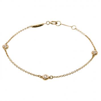 Pre Owned Tiffany & Co. Elsa Peretti Diamonds by the Yard Diamonds Yellow Gold Bracelet 16cm
