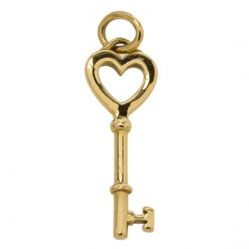 Pre Owned Tiffany & Co. Tiffany Keys Yellow Gold Heart Key Pendant