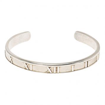 Pre Owned Tiffany & Co. Vintage Atlas Silver Open Cuff Bracelet 16cm
