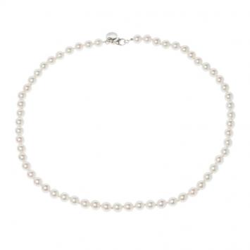 Pre Owned Tiffany & Co. Tiffany Essential Akoya Cultured Pearls & 18k White Gold Pearl Necklace