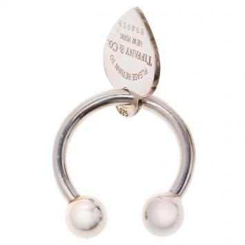Pre Owned Tiffany & Co. Silver Heart Tag Keyring
