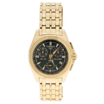 Pre Owned Tissot Blue Gold Stainless Steel Chronograph Women's Wristwatch 32 mm