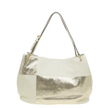 Pre Owned Tod's Gold/Yellow Python and Leather Horse Block Grand Shopping  Tote