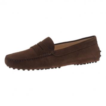 Pre Owned Tod's Brown Suede Penny Loafers Size 40