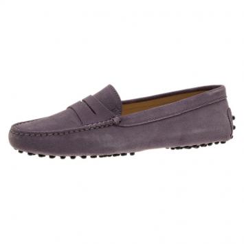 Pre Owned Tod's Lilac Suede Penny Loafers Size 39